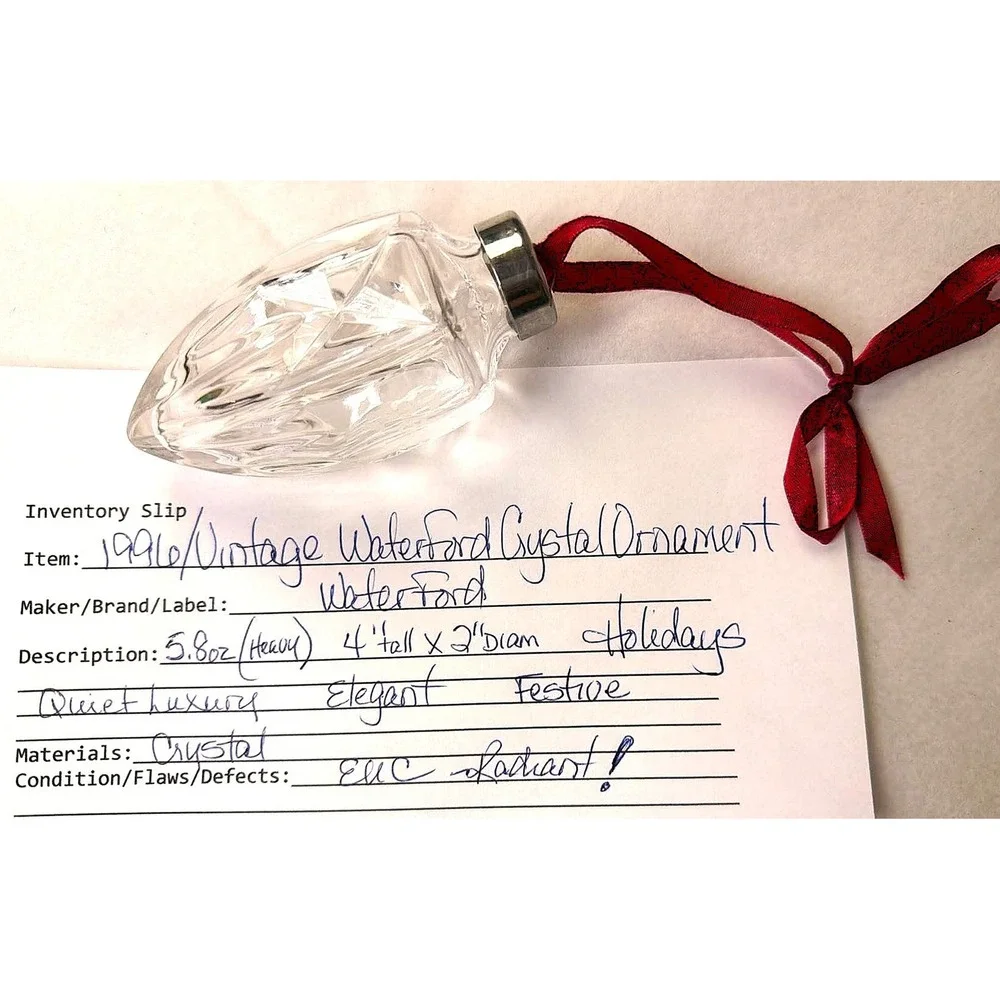 Waterford Crystal Ornament 1996 Vintage Holiday Festive Luxury Collectible